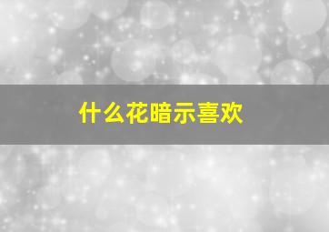 什么花暗示喜欢