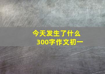 今天发生了什么300字作文初一