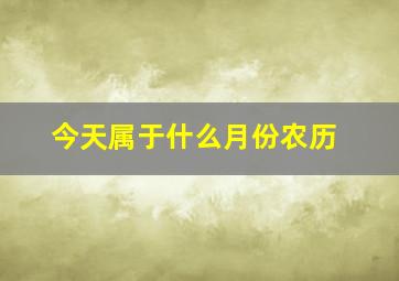 今天属于什么月份农历