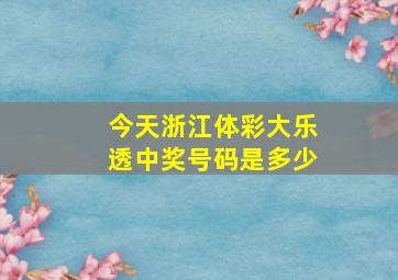 今天浙江体彩大乐透中奖号码是多少