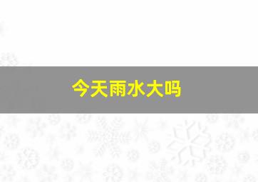 今天雨水大吗