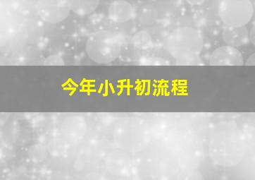 今年小升初流程