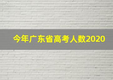 今年广东省高考人数2020