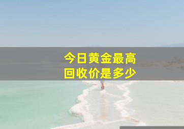 今日黄金最高回收价是多少