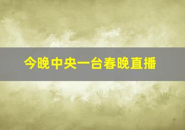 今晚中央一台春晚直播