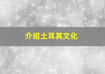 介绍土耳其文化