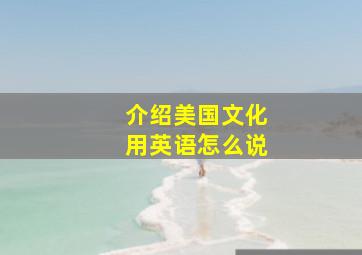 介绍美国文化用英语怎么说