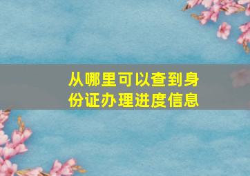 从哪里可以查到身份证办理进度信息