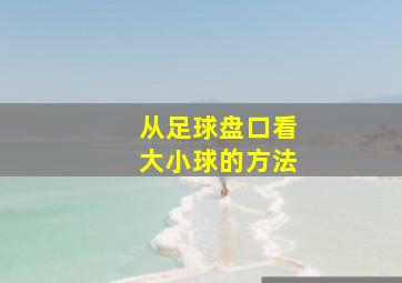 从足球盘口看大小球的方法