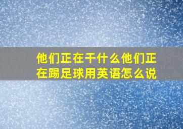 他们正在干什么他们正在踢足球用英语怎么说