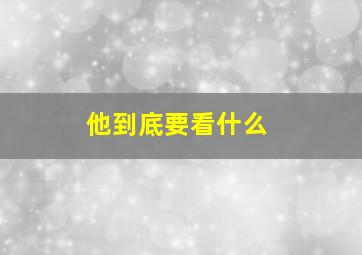 他到底要看什么