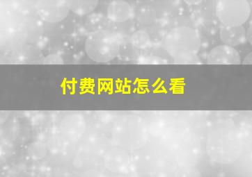 付费网站怎么看