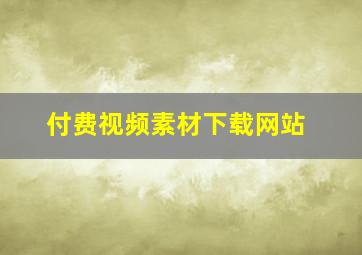 付费视频素材下载网站