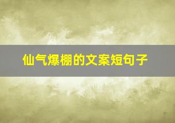 仙气爆棚的文案短句子