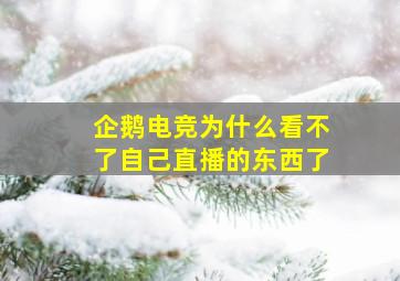 企鹅电竞为什么看不了自己直播的东西了