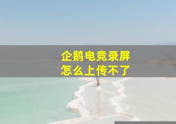 企鹅电竞录屏怎么上传不了