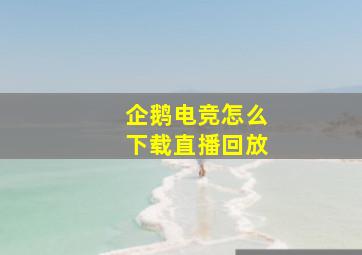 企鹅电竞怎么下载直播回放