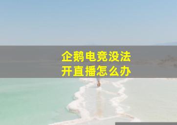 企鹅电竞没法开直播怎么办