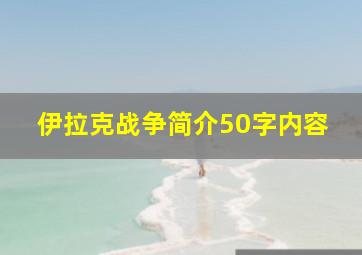 伊拉克战争简介50字内容