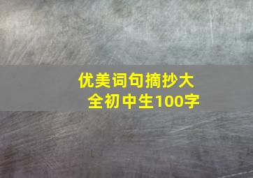 优美词句摘抄大全初中生100字