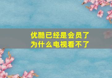 优酷已经是会员了为什么电视看不了