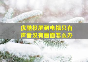 优酷投屏到电视只有声音没有画面怎么办