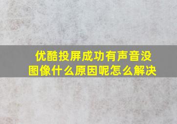 优酷投屏成功有声音没图像什么原因呢怎么解决