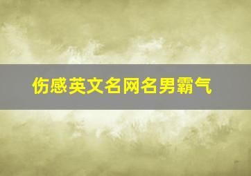 伤感英文名网名男霸气