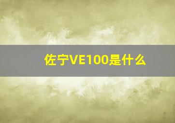 佐宁VE100是什么