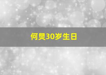 何炅30岁生日