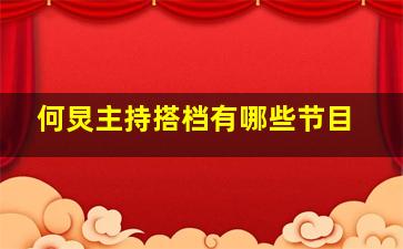 何炅主持搭档有哪些节目