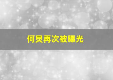 何炅再次被曝光