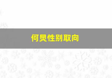 何炅性别取向