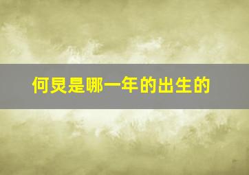 何炅是哪一年的出生的