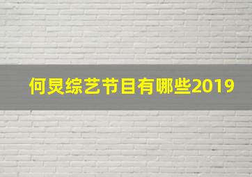 何炅综艺节目有哪些2019