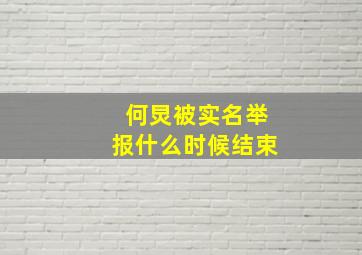 何炅被实名举报什么时候结束