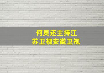 何炅还主持江苏卫视安徽卫视