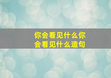 你会看见什么你会看见什么造句