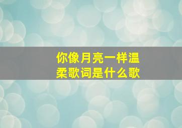 你像月亮一样温柔歌词是什么歌