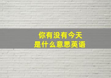 你有没有今天是什么意思英语