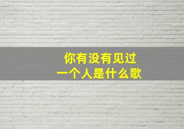 你有没有见过一个人是什么歌