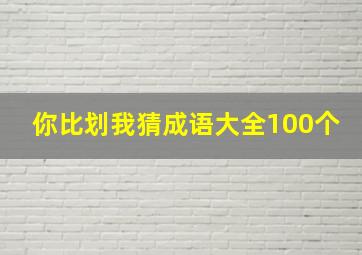 你比划我猜成语大全100个