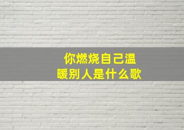 你燃烧自己温暖别人是什么歌