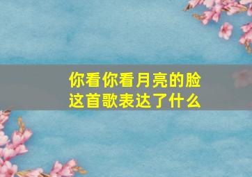 你看你看月亮的脸这首歌表达了什么