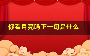 你看月亮吗下一句是什么