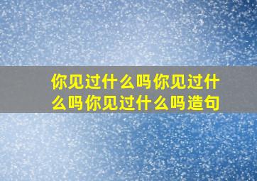 你见过什么吗你见过什么吗你见过什么吗造句