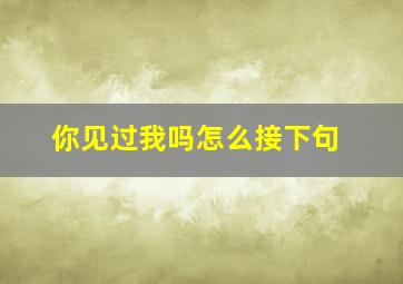 你见过我吗怎么接下句