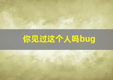 你见过这个人吗bug