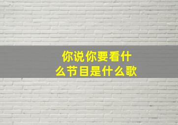 你说你要看什么节目是什么歌