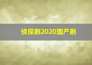 侦探剧2020国产剧